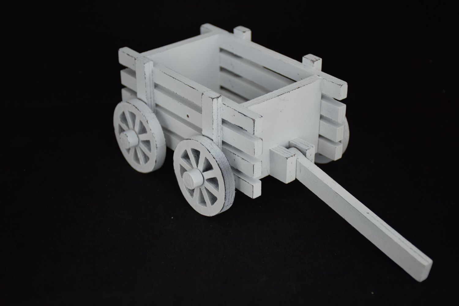 Leiterwagen 26cm, Holz, weiss