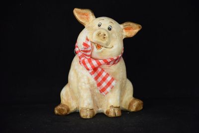 Schwein Schwein "lustig" Steingut, 11cm od. 14cm, rosa