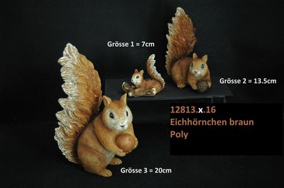 Eichhörnchen 7/13 od 20cm, Polyresin, braun