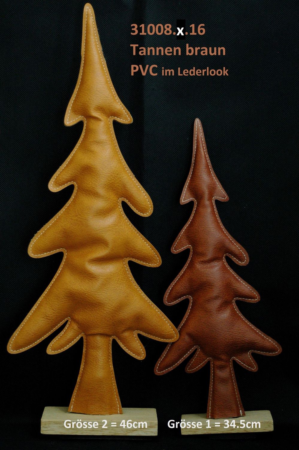 Tannenbaum 34.5cm od. 46cm, PVC, braun