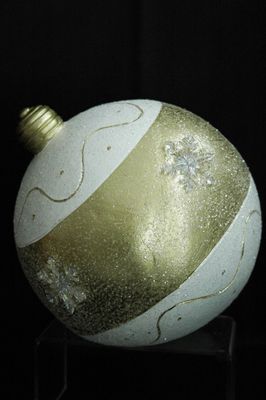 Kugel mit LED 25cm, Magnesia, gold