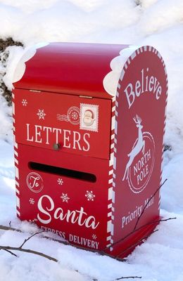 Briefkasten Santa's 40cm, Holz, rot