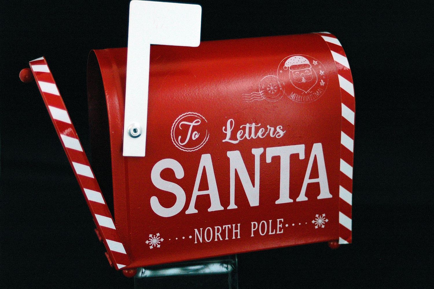 Briefkasten Santa 15.5cm, Metall, rot