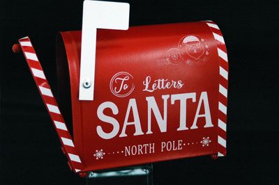 Briefkasten Santa 15.5cm, Metall, rot