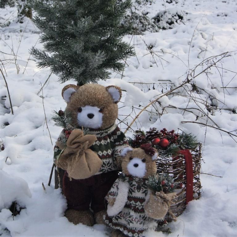 Weihnachtsbär stehend 27cm od. 41cm, rot