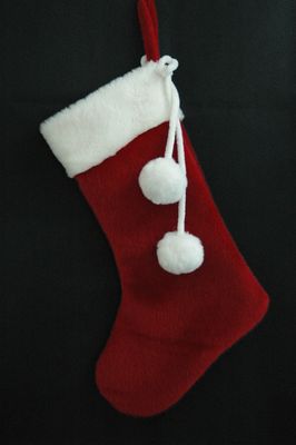 Socke Nikolaus 35cm, Stoff, rot