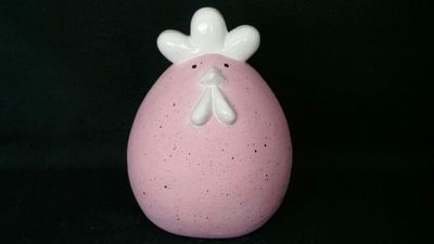 Huhn 12cm,Steingut, lindengrün