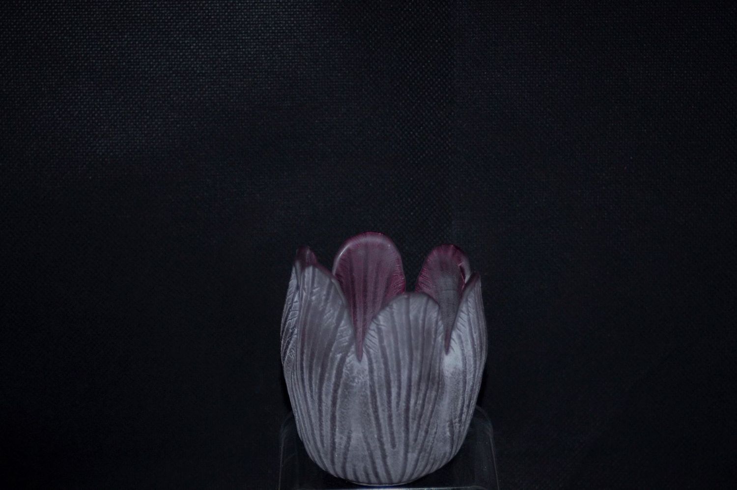 Windlicht Blüte, D=6.5cm, weiss od. violett