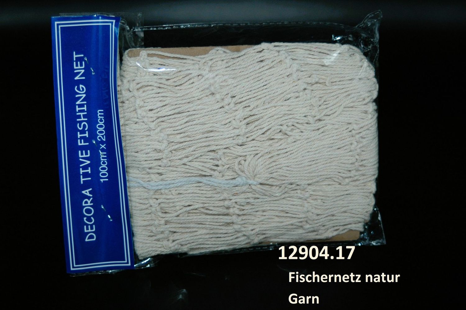Fischernetz 100x200cm, Garn, natur