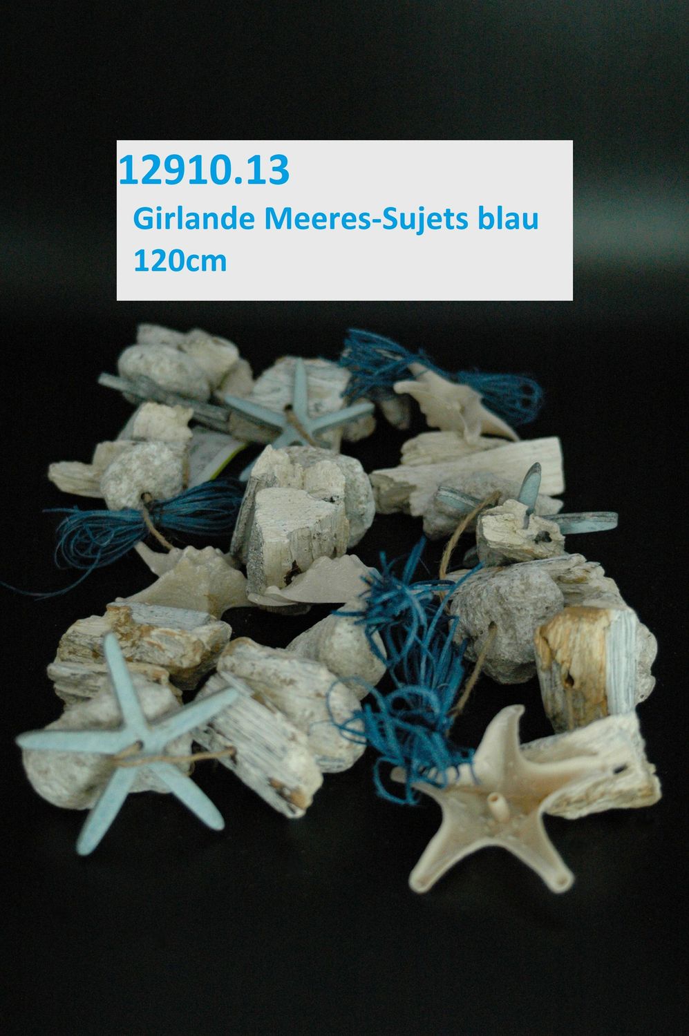 Girlande Meeres-Sujets 120cm, blau-natur