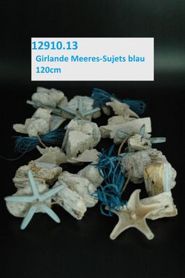 Girlande Meeres-Sujets 120cm, blau-natur Girlande Meeres-Sujets 120cm, blau-natur