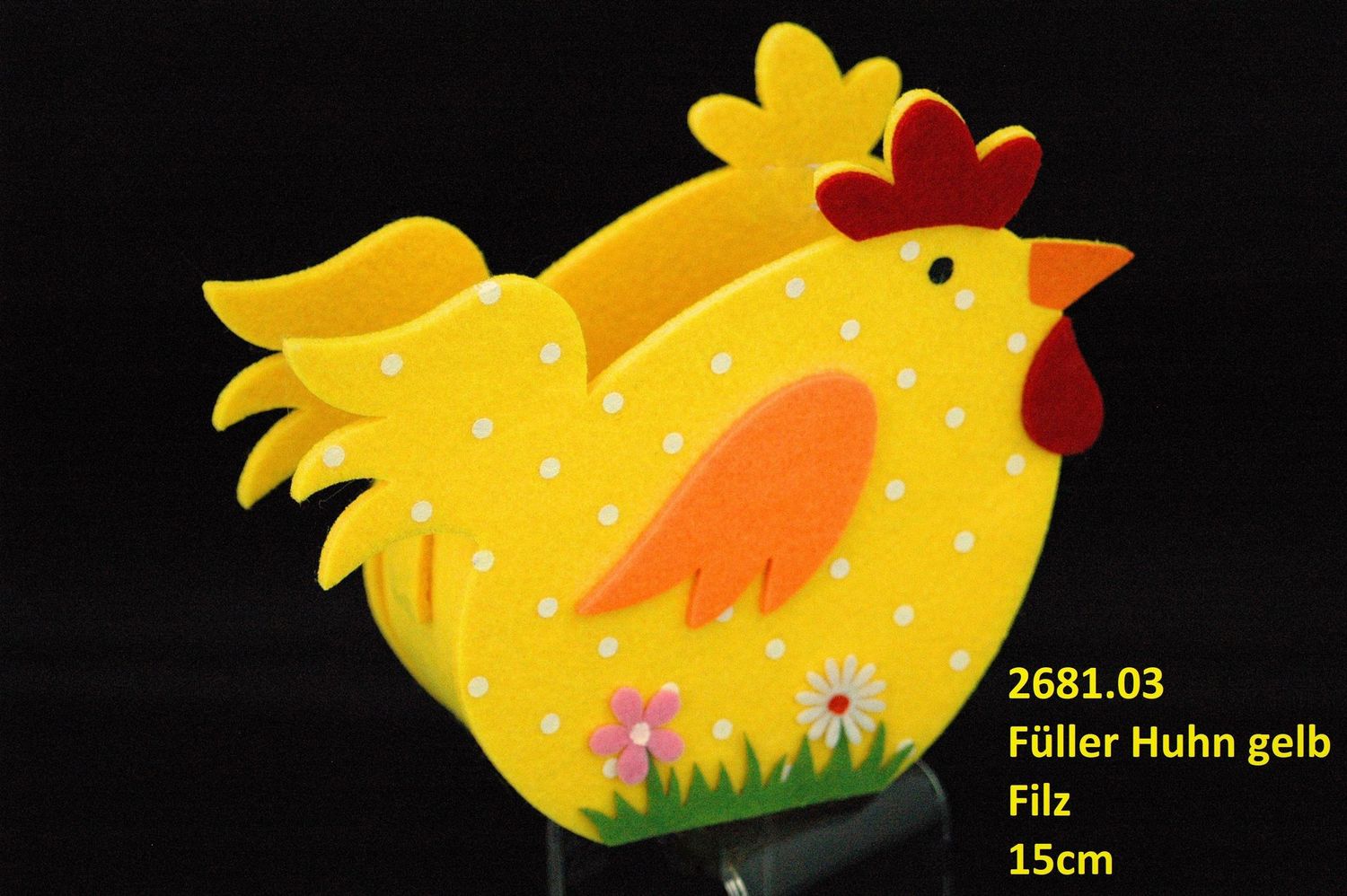 Füller Huhn 15cm,Filz, gelb od. lindengrün
