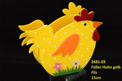 Füller Huhn 15cm,Filz, gelb od. lindengrün