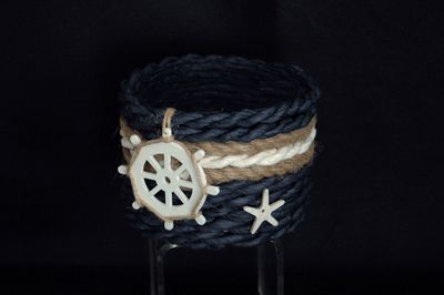 Korb "Maritim" 12.5cm, Papier, blau od. weiss