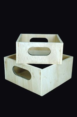 Holzkistchen 16/13cm assortiert x2, Holz, natur Holzkistchen 16/13cm assortiert x2, Holz, natur