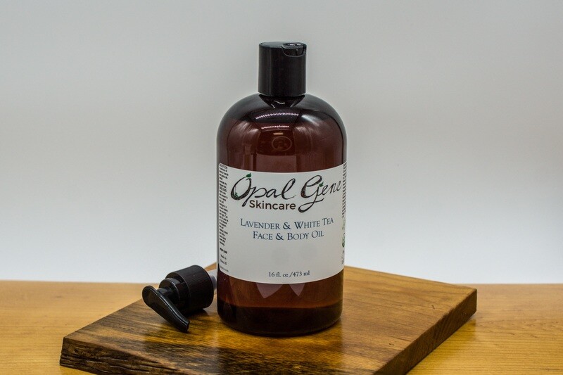 Lavender and White Tea Face & Body Oil-16 oz Back Bar