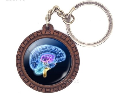 Anatomy Science Brain Wooden Key chain