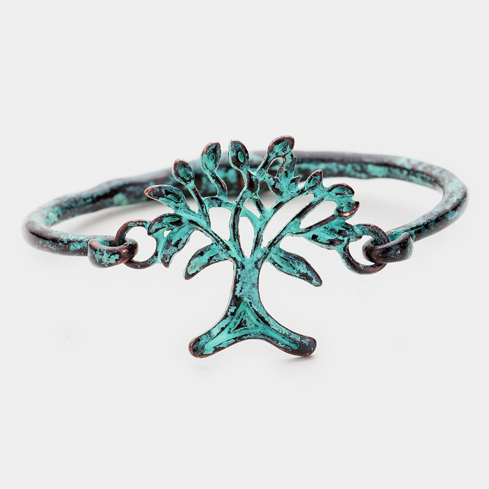 Turquoise Tree of Life Antique Metal magnet bracelet