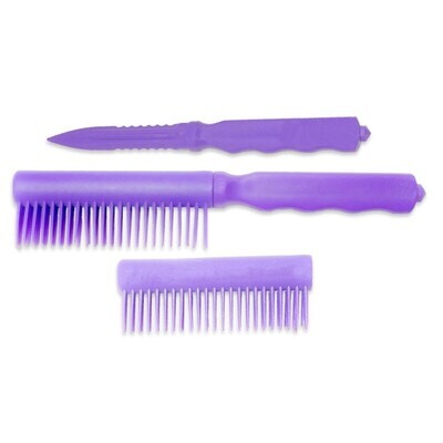 Plastic Comb Knife w/ Window Breaker-Purple