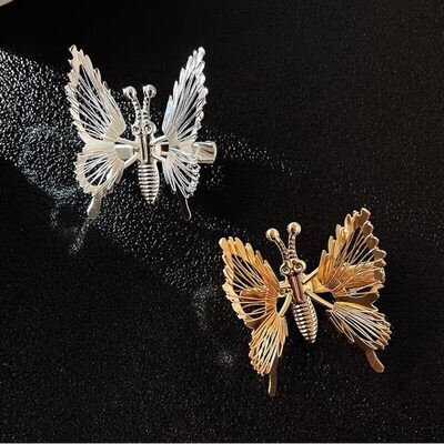 Moving Butterfly Hair Clip 3D Gold (3 Pack)