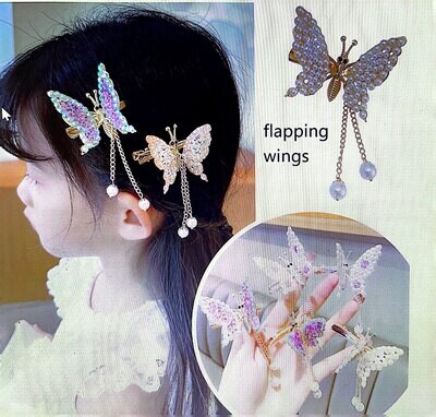 Move Wing Butterfly Hairpin Tassel Barrette