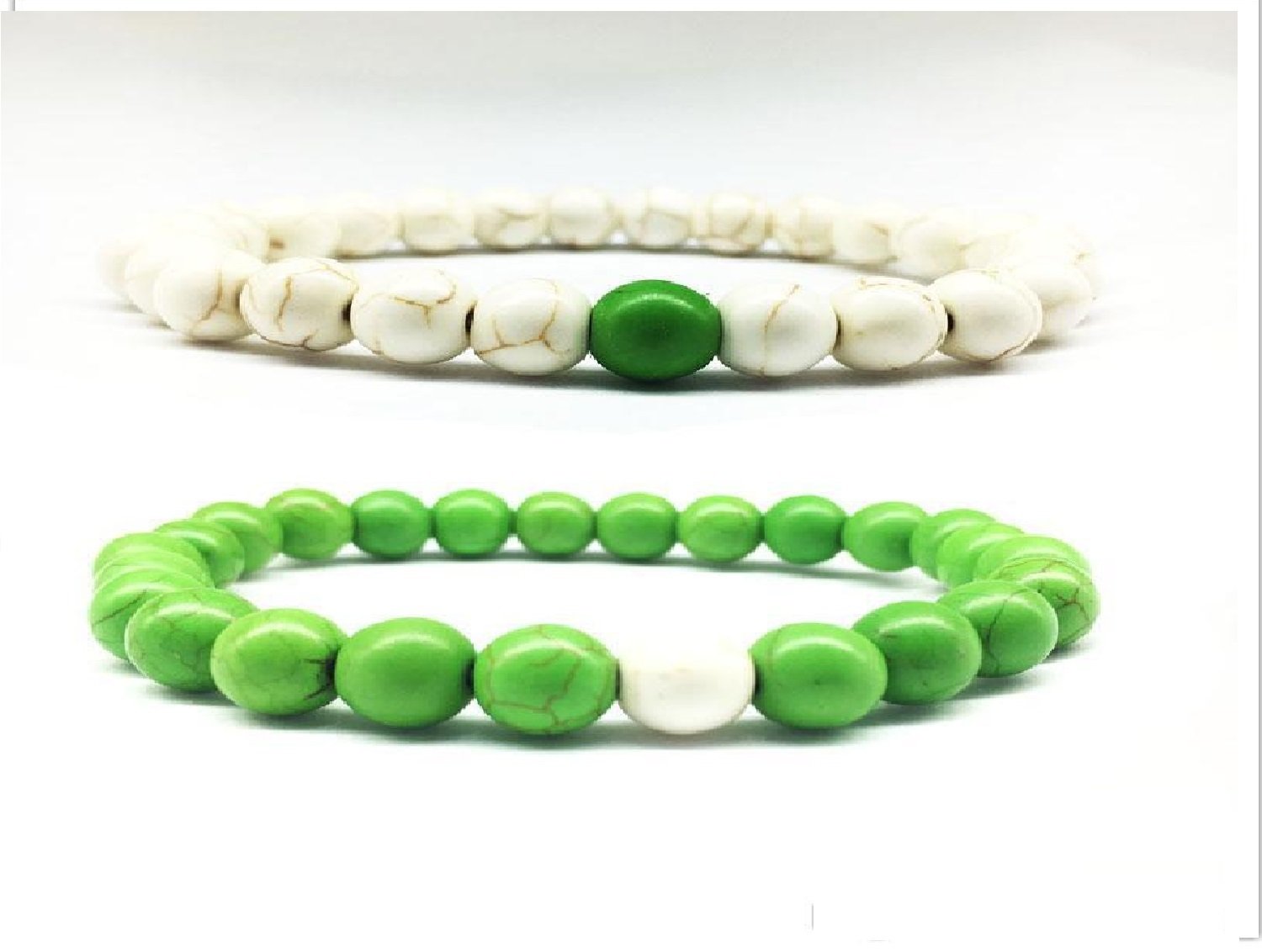 (2) Chakra Natural Stone Mala Beads Lover Charm Bracelets