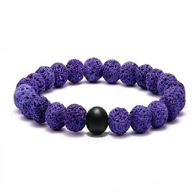 Purple aromatherapy Essential Oil Diffuser volcanic Lava Stone Bracelet*