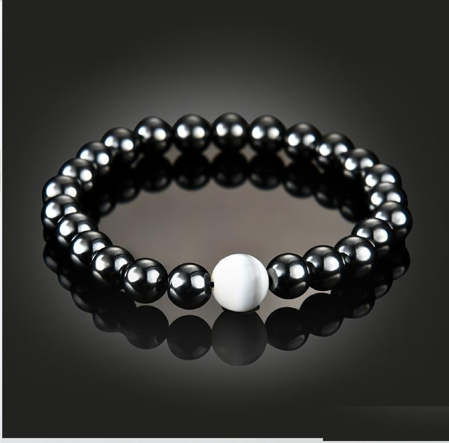 Magnetic Hematite Pearl Bracelet Stone Bead String Wristband*