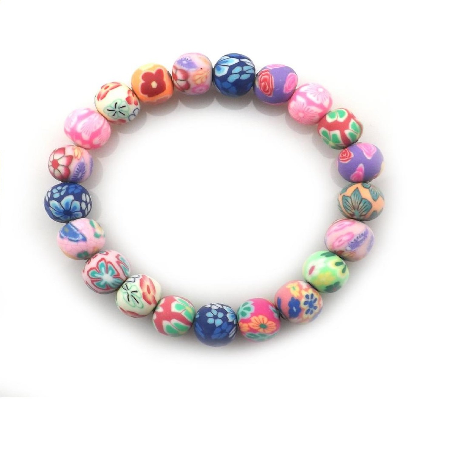 Multi Color Clay Beads For School Children Elastic Bracelets*