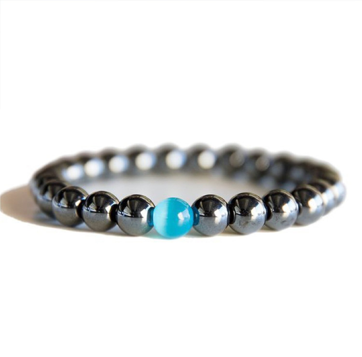 Black Cool Magnetic Bracelet Beads Hematite Stone*