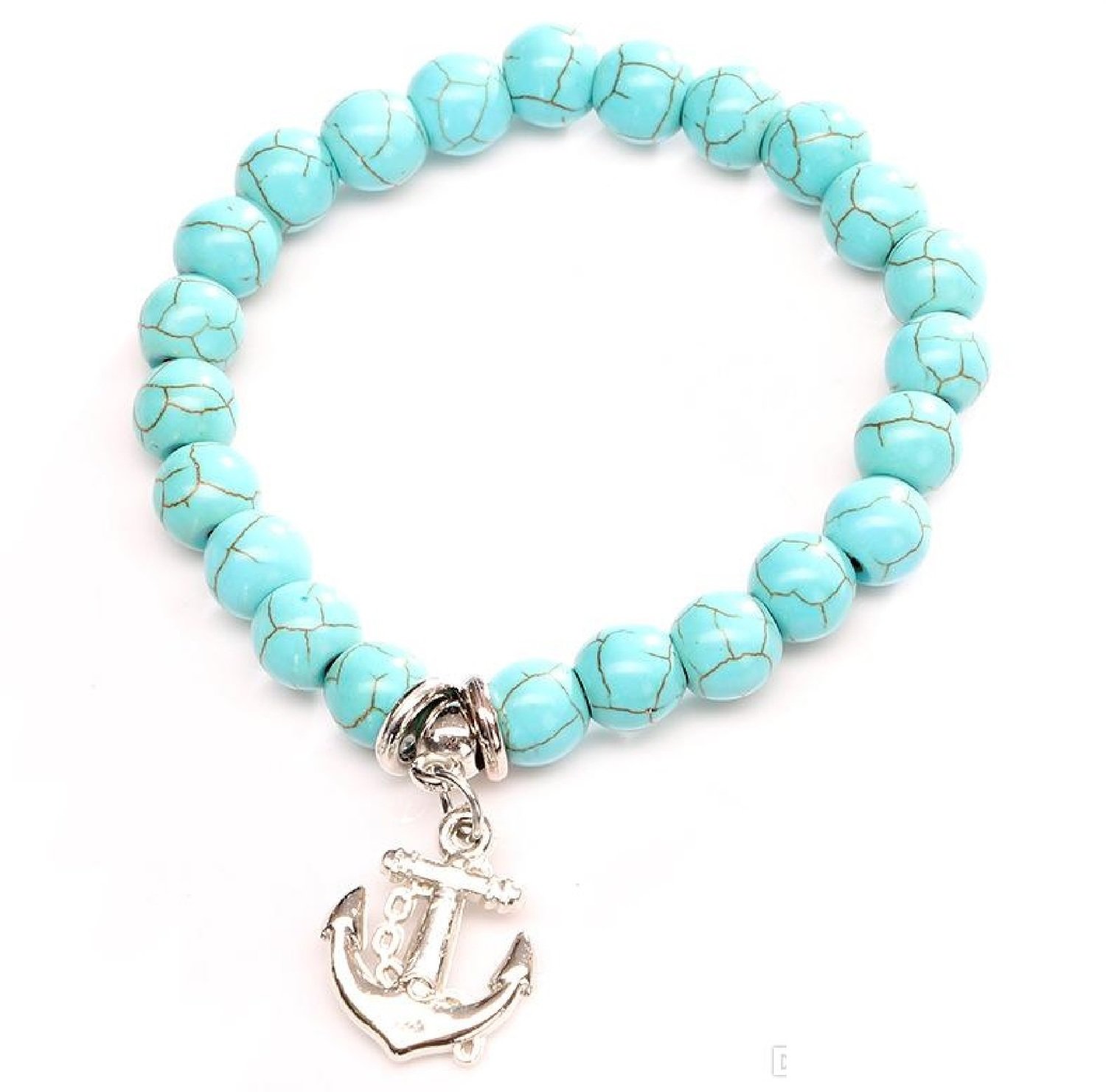 Anchor Turquois Charm Bracelet*