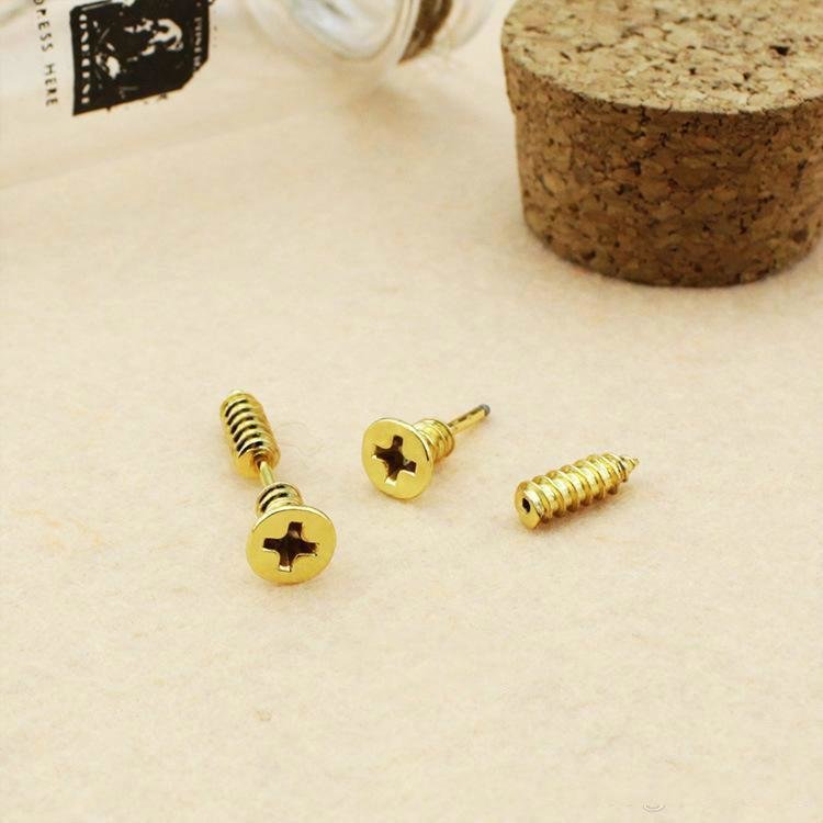 Mini Gold Stud Earrings Screws