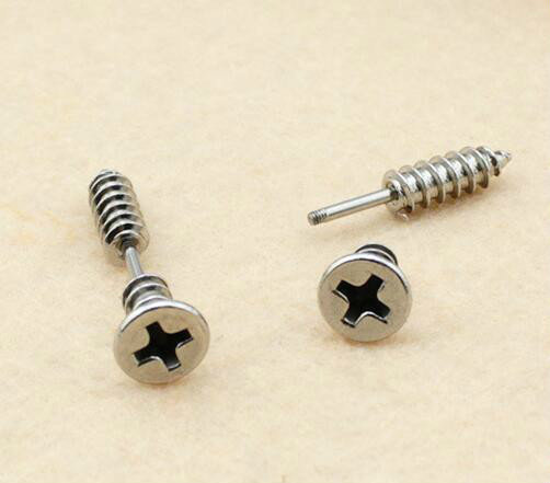 Mini Silver Stud Earrings Screws