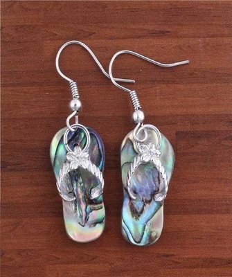 Colorful Abalone shell slippers shape Earring
