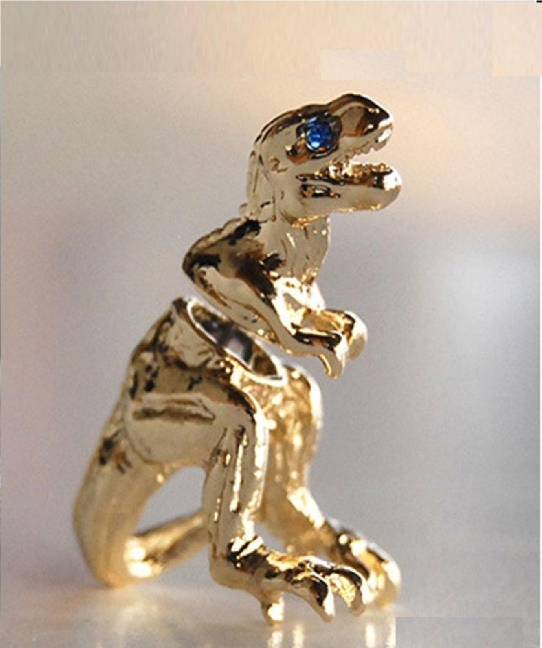 GOLD Alloy Dragon Dinosaur stud Ear Clip earrings
