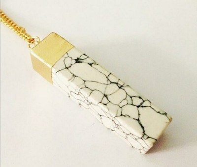 Marble Rectangle Necklace Pendant 