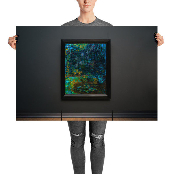 Lilies — Green, Gold, Cobalt