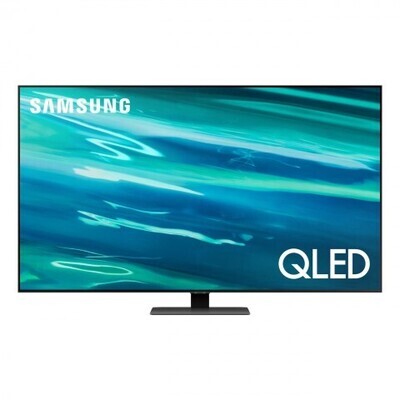 Телевизор Samsung QE55Q80AAU QLED, HDR, черное серебро