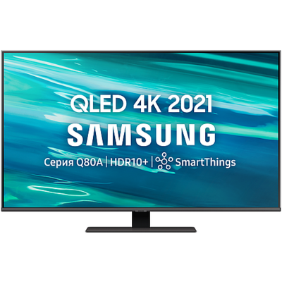 Телевизор Samsung QE50Q80AAU QLED, HDR, черное серебро