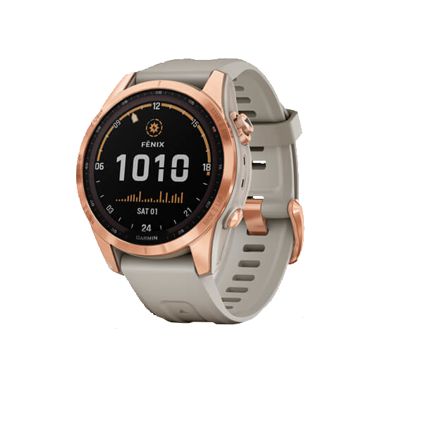Умные часы Garmin Fenix 7S Solar Wi-Fi, розовое золото/песочный