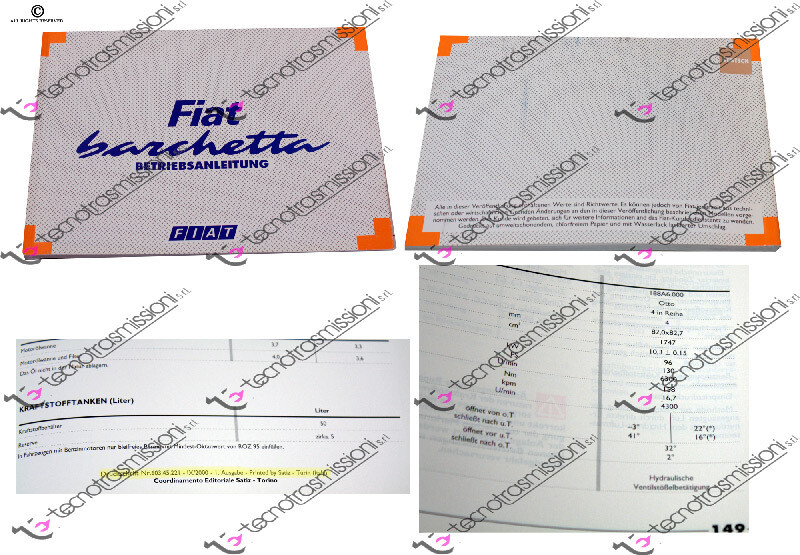 Libretto Uso Manutenzione Fiat Barchetta Tedesco
