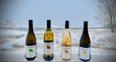 4 Bottle Sampler Gift set:  Achrimère '1971 ' Blanc de Blancs, EM12 Pinot Gris, CM10 Chardonnay, Symposium Rosé