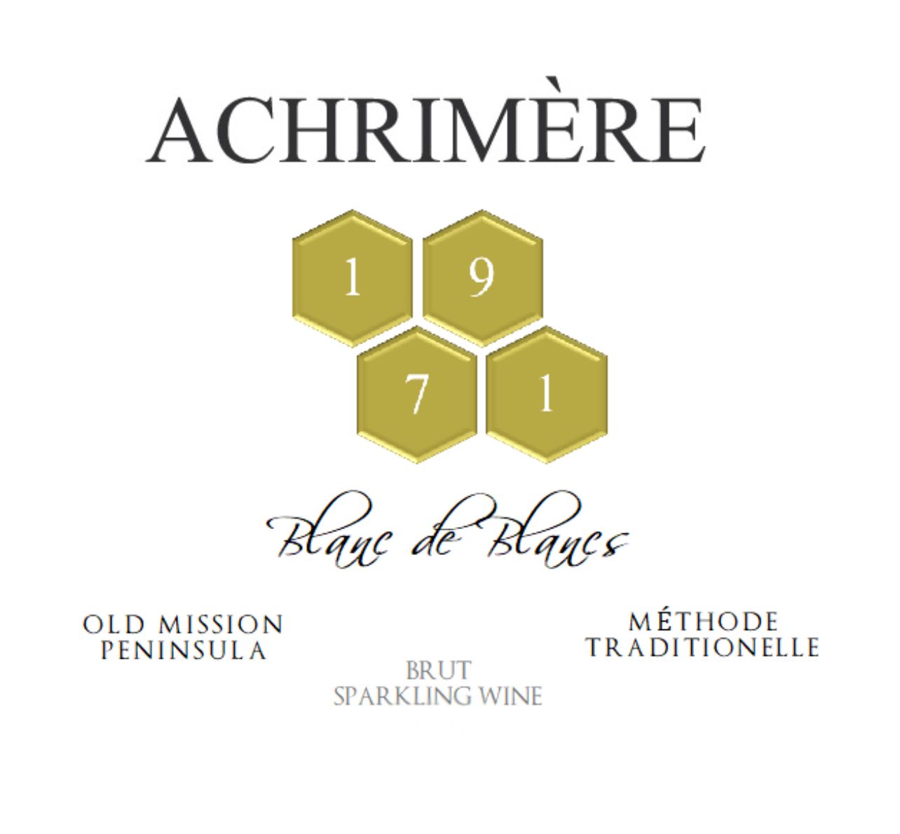 PRE ORDER Achrimère '1971 ' Blanc de Blancs - 12 bottles