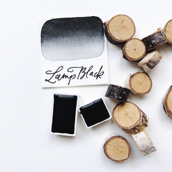 Lamp Black watercolor handmade paint