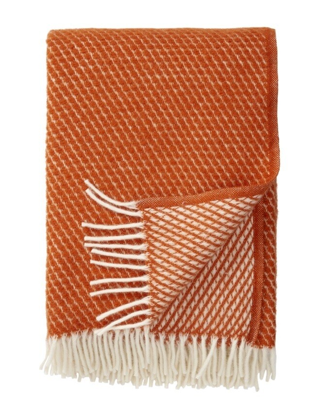 Wool Throw Velvet Rust