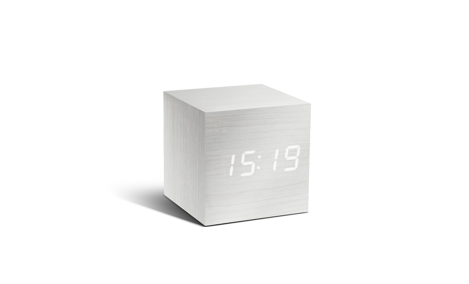 Gingko Cube Clock White