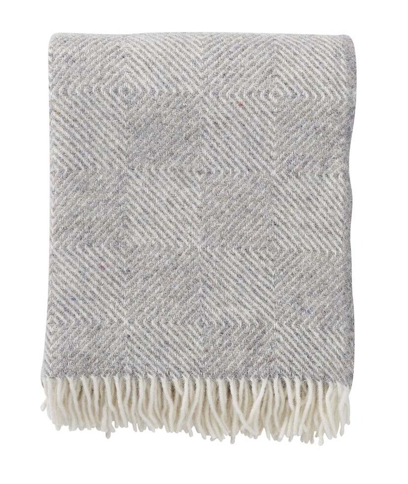 Wool Throw Gooseye Grey