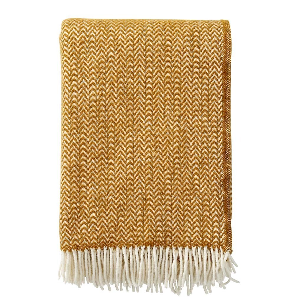 Wool Throw Chevron Saffron