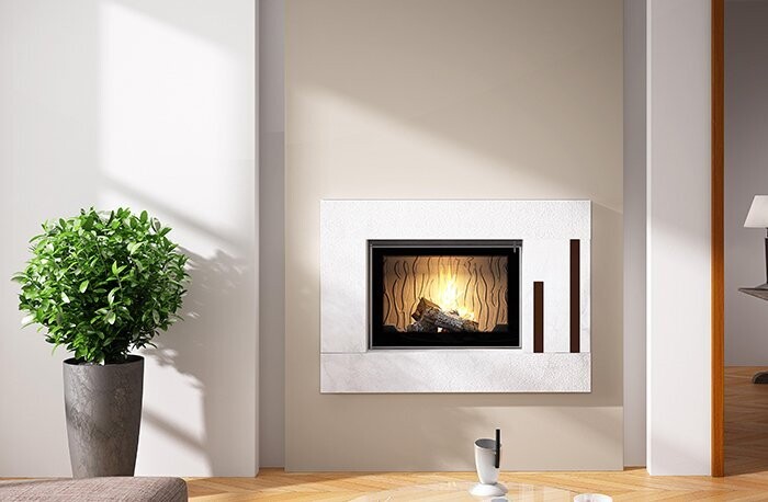 Seguin Europa 7 Black Line Glass Cast Iron Cheminee Fireplace