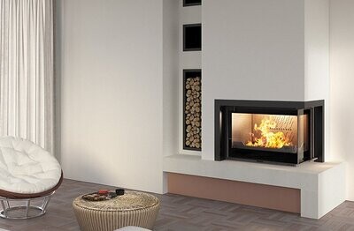 Seguin Europa 7 VL Lift Black Line Glass Cast Iron Cheminee Fireplace
